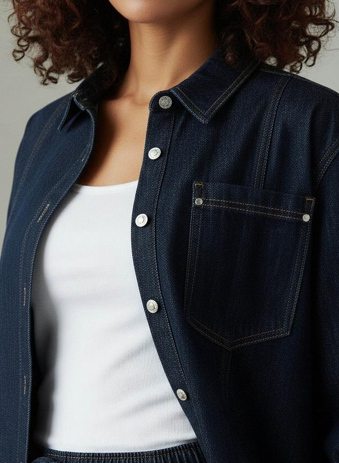 لي كوبر جاكيت دنيم لي كوبر بقصة عادية وجيب - Image 3